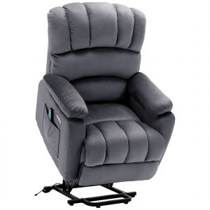 Fauteuil de Relaxation Électrique Massant et Chauffant avec Télécommande, Inclinable, Gris