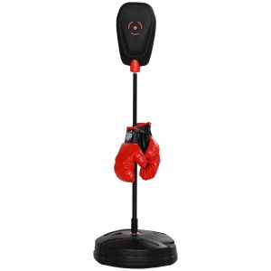 AIYAPLAY Sac de frappe sur pied punching ball pour enfants avec gants et base de lestage, réglable en hauteur 88 à 124 cm