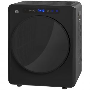 HOMCOM Sèche linge à évacuation, sèche-linge électrique 1000 W 4 Kg, 6 modes de séchage, minuterie, acier inoxydable, noir