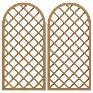 Outsunny Lot de 2 treillis en bois - panneau arc pour plantes grimpantes - dim. un panneau : 60L x 120H cm