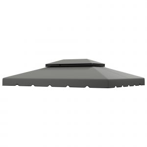 Outsunny B&acirc;che de Rechange pour Tonnelle 4x3 m avec Double Toit Orifices de Drainage Seulement B&acirc;che NON Inclut Cadre Gris claro