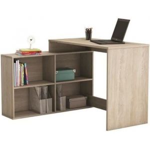 DEMEYERE Bureau d'angle contemporain d&eacute;cor chene Shannon - L 112 cm - NAGANO