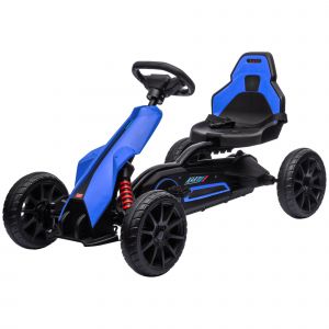 HOMCOM Go Kart Pedal Go Kart avec marche arrière et avant, pour enfants de 3 à 8 ans, Bleu + Noir