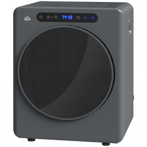 HOMCOM Sèche-linge, 6 programmes, 40-60℃, capacité de 4 kg, compact, contrôle tactile, Gris