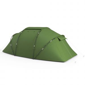 Outsunny Tente de Camping Familiale pour 4-6 Personnes avec 2 Chambres et Sac de Transport 430x240x170 cm Vert