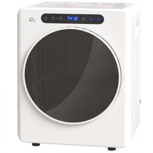 HOMCOM Sèche linge à évacuation, sèche-linge électrique 1000 W 4 Kg, 6 modes de séchage, minuterie, acier inoxydable, blanc