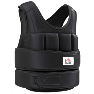 HOMCOM Gilet lesté réglable veste lestée 20 kg max entrainement musculation crossfit boxe sacs amovibles sangles ajustables avec velcro tissu oxford 