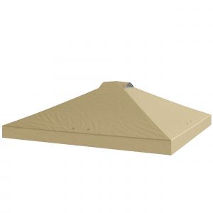 Outsunny Toile de Rechange pour Tonnelle 3 x 3 m UV50+ Imperm&eacute;able avec 8 Trous de Drainage 3 x 3 m, cr&egrave;me