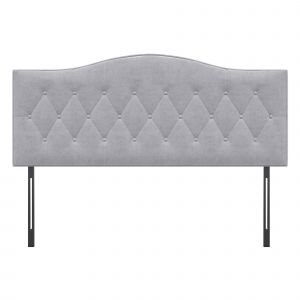 HOMCOM Tête de lit pour lit Rembourré Capitonné Tête de lit de lit en gris Peuplier Tissu Velours 185 x 8 x 134 cm