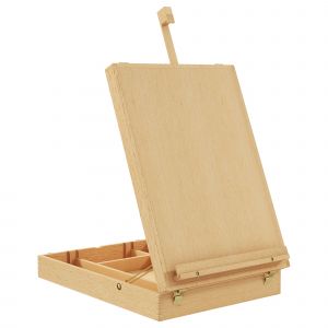 Vinsetto Chevalet de table en bois pour toile jusqu'&agrave; 61 cm bois de h&ecirc;tre planche &agrave; dessin pliante bois naturel
