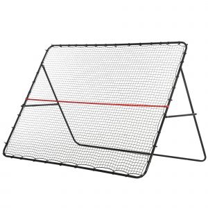 SPORTNOW Filet de rebond de football pliable rebondisseur pour entraînement football multisports angle réglable, noir