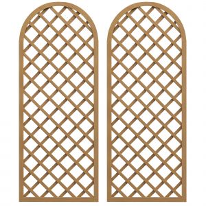 Outsunny Lot de 2 treillis en bois - panneau arc pour plantes grimpantes - dim. un panneau : 60L x 150H cm