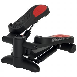 SPORTNOW Mini-Stepper, Appareil Stepper Compact pour l'Entraînement, Fitness-Stepper avec Moniteur LCD et Pédales Antidérapantes, Noir