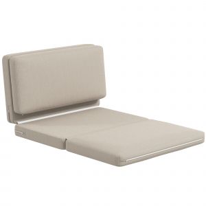 HOMCOM Fauteuil relax pliant 2-en-1, matelas d'invit&eacute;, divisible, 120 cm large, Beige