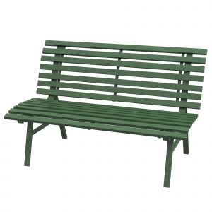 Outsunny Banc de jardin ext&eacute;rieur 2 Places Assise Dossier &agrave; Lattes, en aluminium, dim. 123L x 67l x 79H cm, vert