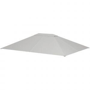 Outsunny Toile de remplacement pour pavillon tonnelle tissu polyester haute densité 180 g/m² anti-UV 3 x 4 m gris clair