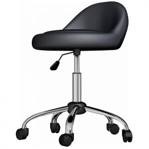 HOMCOM Tabouret à roulettes tabouret de travail pivotant 360° hauteur réglable 43-55 cmrevêtement synthétique noir