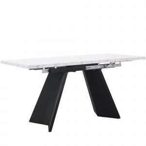 Table extensible, Table à manger extensible, Table extensible carrée pour salon et bureau à domicile, 159x74x77 cm, Blanc＋Noir   Aosom France