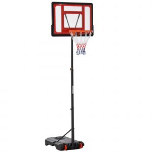 Homcom Panier de Basket Réglable 205-261 cm Rouge Noir