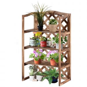 Outsunny Étagère à fleurs Étagère à plantes Banc de fleurs 3 niveaux bois de sapin (Modèle8)