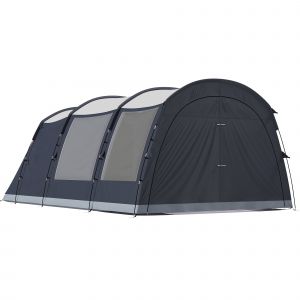 Outsunny Tente de camping tunnel pour 2-4 personnes Hauteur 210cm avec 2 chambres, Impermeable 3000mm pour Trekking, Bleu navy