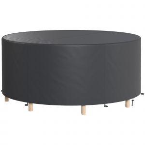 Outsunny Housse de mobilier de jardin imperm&eacute;able pour table ronde, tissu Oxford 420D pour jardin ext&eacute;rieur, &Oslash;200 x 80 cm, noir