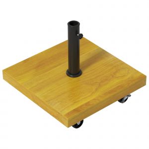 Outsunny Pied de parasol carré - base de lestage poids net 25kg en métal avec 4 roulettes - dim. 45L x 45l x 36,5H cm