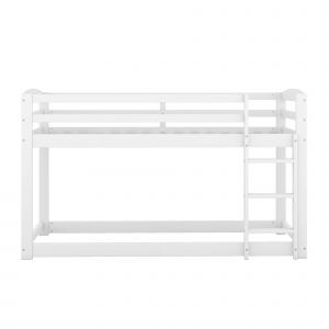 Lit mezzanine 1 place, Lit superposé butpour enfants et adolescents 90x200 cm,sans matelas, Blanc   Aosom France
