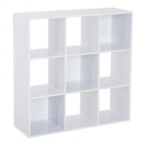 HOMCOM Meuble de Rangement Bibliothèque Etagère Contemporaine Cubes 9 Casiers