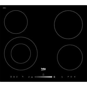 Plaque de cuisson vitroc&eacute;ramique BEKO HIC64502T - 4 foyers Hi-Light - 6700W - L58 x P51cm - Noir