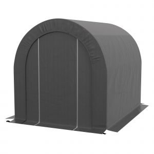 Outsunny Abri de jardin tente de rangement extérieur abri de vélo garage pour vélo bâche en PE métal 2,4 x 1,8 x 1,9 m gris foncé