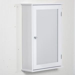 kleankin Armoire murale miroir avec étagère réglable design contemporain armoire de toilette en bois MDF et verre dim. 41lx 14P x 60H cm blanc