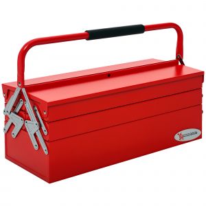 DURHAND Boîte à outils métallique  coffret caisse outils métal  3 niveaux  5 plateaux rétractables  acier  57 x 21 x 41 cm  rouge