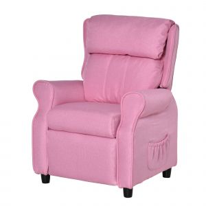Canap&eacute; enfant HOMCOM Canap&eacute; pour enfants Fauteuil pour enfants Canap&eacute; inclinable avec repose-pieds pour gar&ccedil;ons et filles de 3 &agrave; 5 ans Rose 58 x 53 x 70 cm