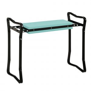 Outsunny Banc agenouilloir de jardin pilable ergonomique à la fois banc à genoux et chaise en mousse EVA et acier vert