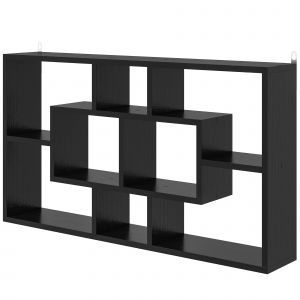HOMCOM &Eacute;tag&egrave;re Murale D&eacute;corative Biblioth&egrave;que pour Livres, CDs avec 8 Cubes 85x14,5x47,5 cm Noir