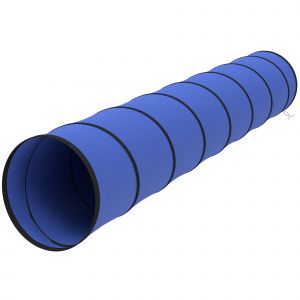 PawHut Tunnel d'agility pour chien 300 x 50 cm Tunnel pour chien avec 4 ancrages au sol Sac de transport Tunnel de jeu pour chiens petits et moyens Bleu