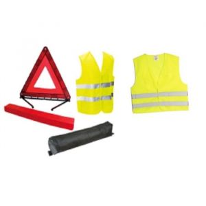 Pack s&eacute;curit&eacute; - HTC EQUIPEMENT - 1 triangle de pr&eacute;signalisation + 2 gilets de s&eacute;curit&eacute; adulte XL