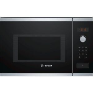 Micro-onde 38 cm - BOSCH S&eacute;rie 4 BFL553MS0 - Inox - H38,2 x L59,4 x P38,8 cm - 900 W - Cleaning Assistance - Display rouge