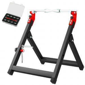 HOMCOM Équilibreuse manuelle de roues de moto aluminium acier équilibrage des dommages de roues pliable 40x39,5x40,5cm noir