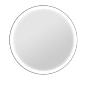 kleankin Miroir rond lumineux LED  pour salle de bain &Oslash; 80 cm mural avec &eacute;clairage 3 couleurs interrupteur tactile 46W blanc argent   Aosom France