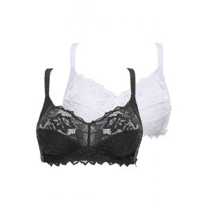 Lot de 2 soutiens-gorge Duo Coton d'Arum Noir et Blanc