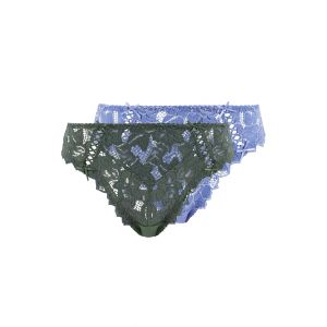 Lot de 2 slips Arum Vert Thym et Bleu Jacaranda