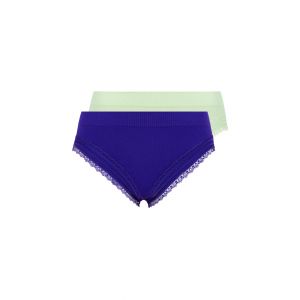 Lot de 2 slips Agathe Bleu Royal et Vert Tendre