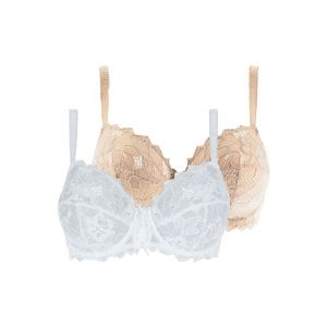 Lot de 2 soutiens-gorge Duo Arum Blanc et Skin