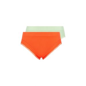 Lot de 2 slips Agathe Orange Corail et Vert Tendre