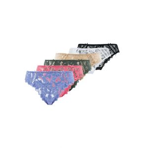 Lot de 6 slips Arum Noir, Blanc, Skin, Rose, Vert et Bleu