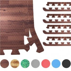 Embouts pour dalles de protection de sol Aspect bois fonc&eacute; Gorilla Sports