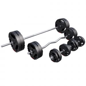 Set barre d'halt&egrave;res en plastique 100 kg Gorilla Sports