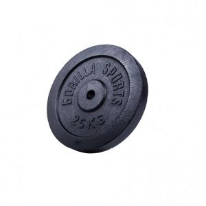 Disque de poids en fonte 30/31 mm Noir / 25 KG Gorilla Sports